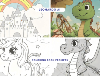 Leonardo AI coloring book prompts