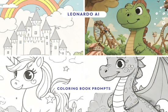 Leonardo AI coloring book prompts