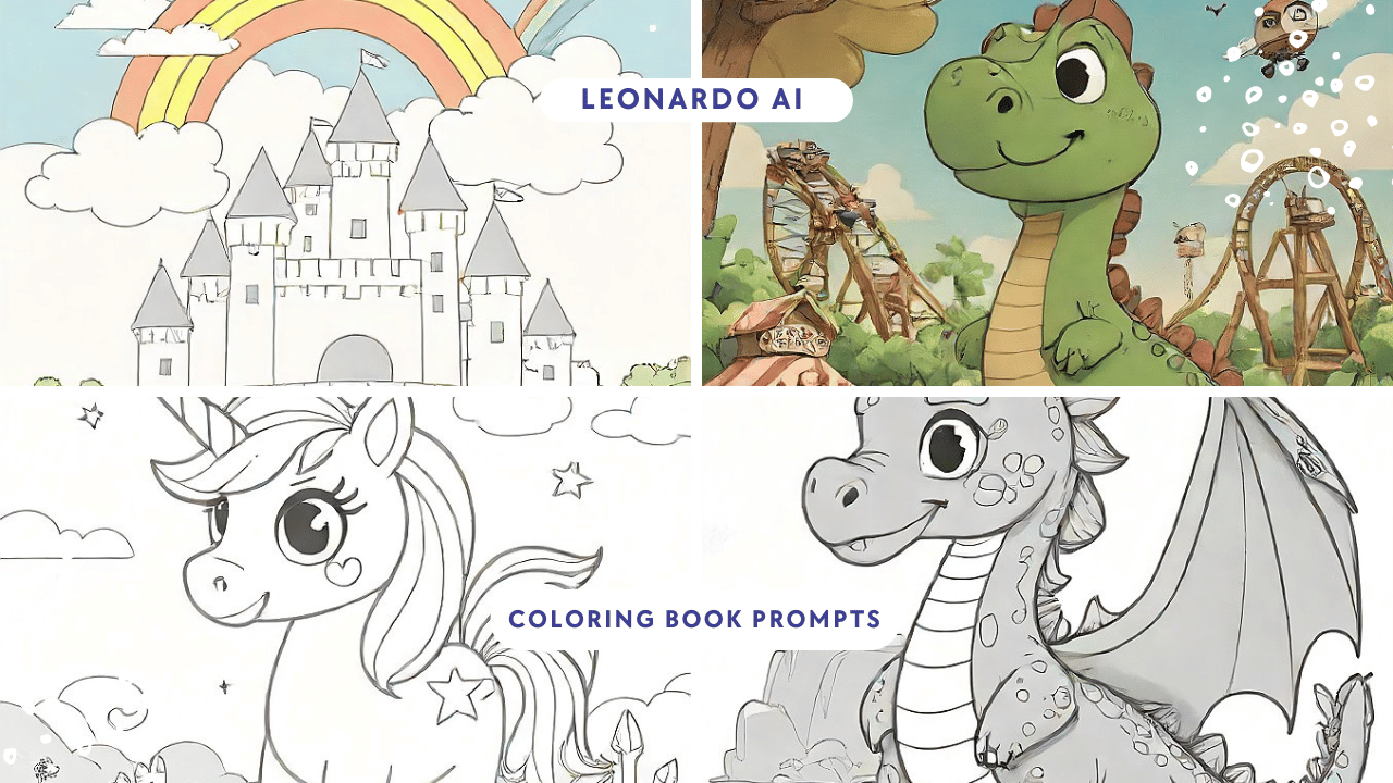 Leonardo AI coloring book prompts