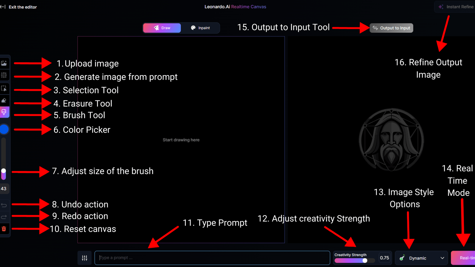 Leonardo AI RealTime Canvas Tools