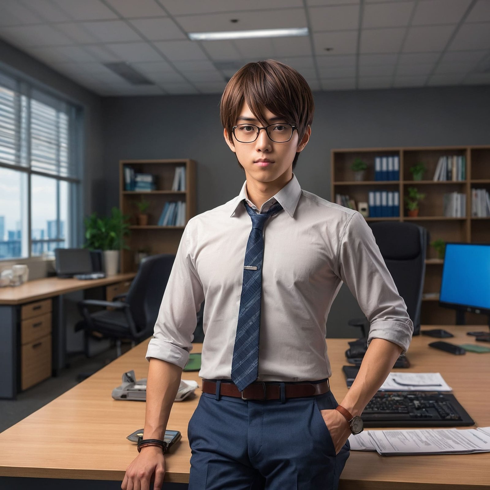 Anime + Stock Photography Style: