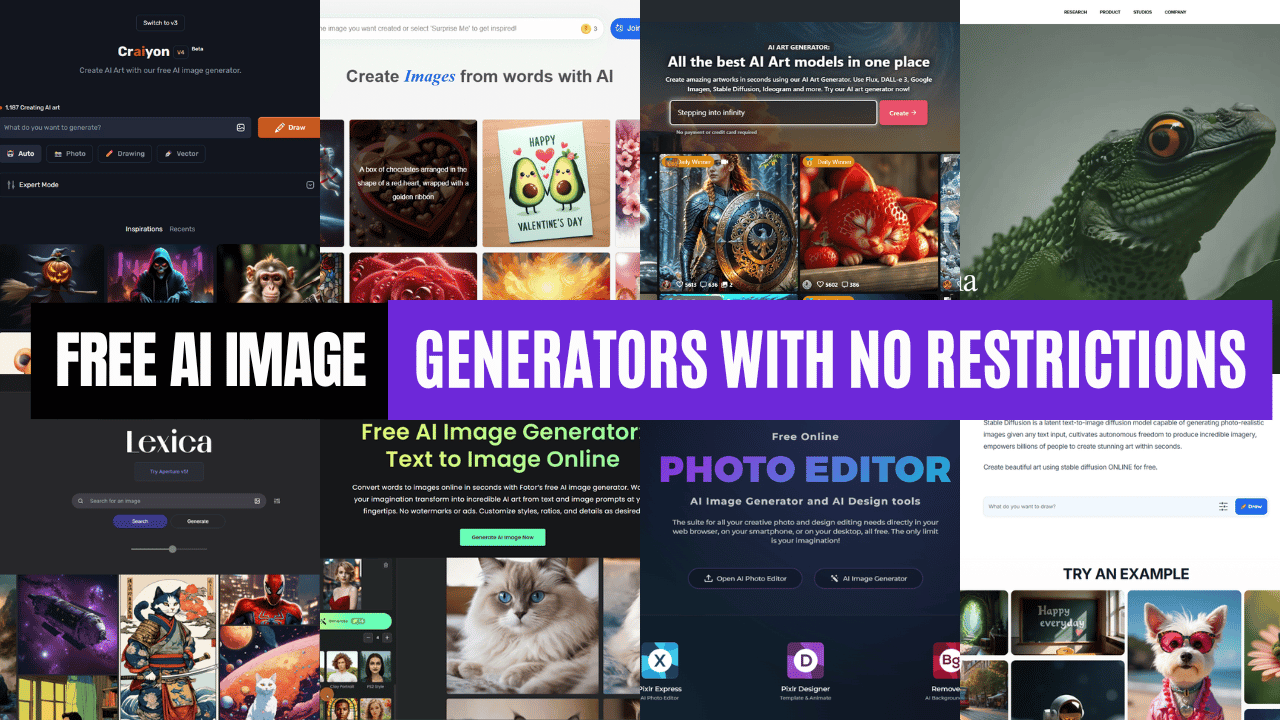 Best Free AI Image Generators With No Restrictions In 2025